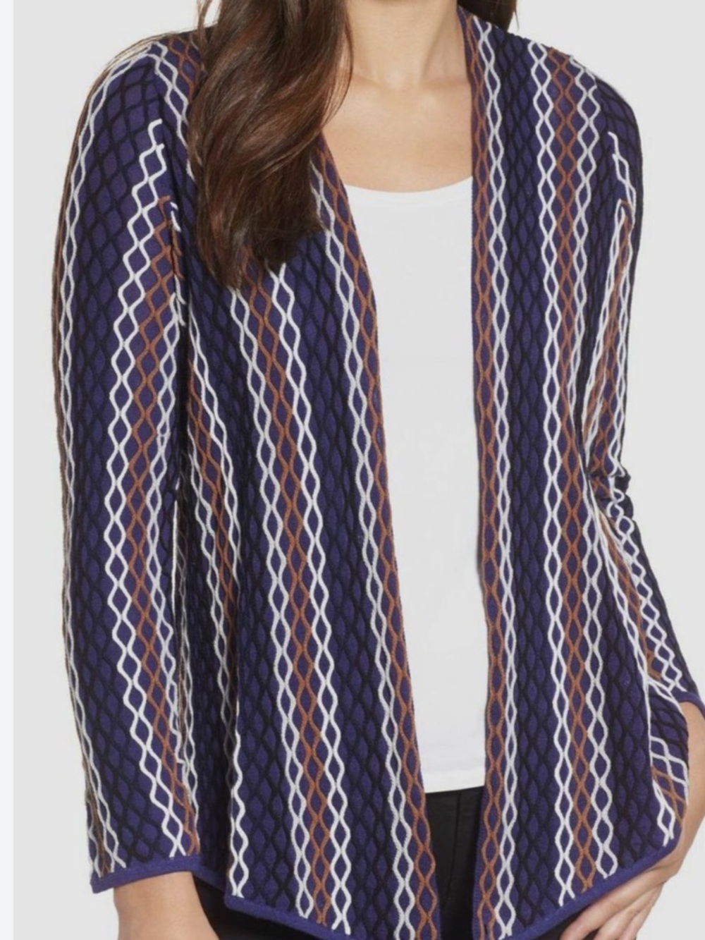 NIC & Zoe Squiggle Convertible Linen Cardigan